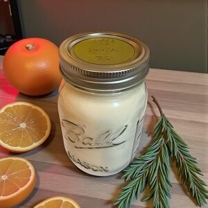 Orange & Sage Soy Candle 16oz | Handmade Mason Jar Candle | Fresh Clean Scent